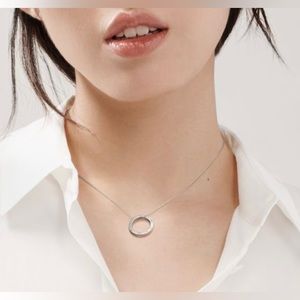 $275 Tiffany & Co eternity ring pendant silver necklace
